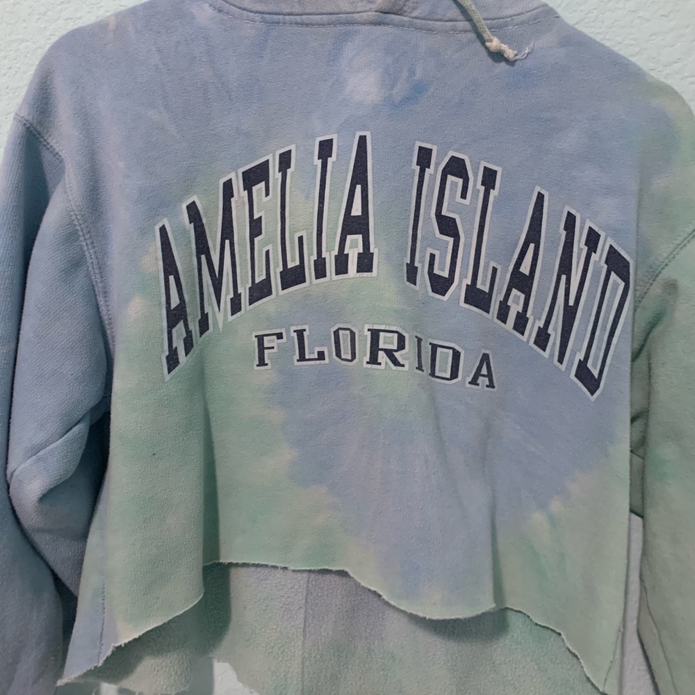 Cropped tie dye florida hoodie